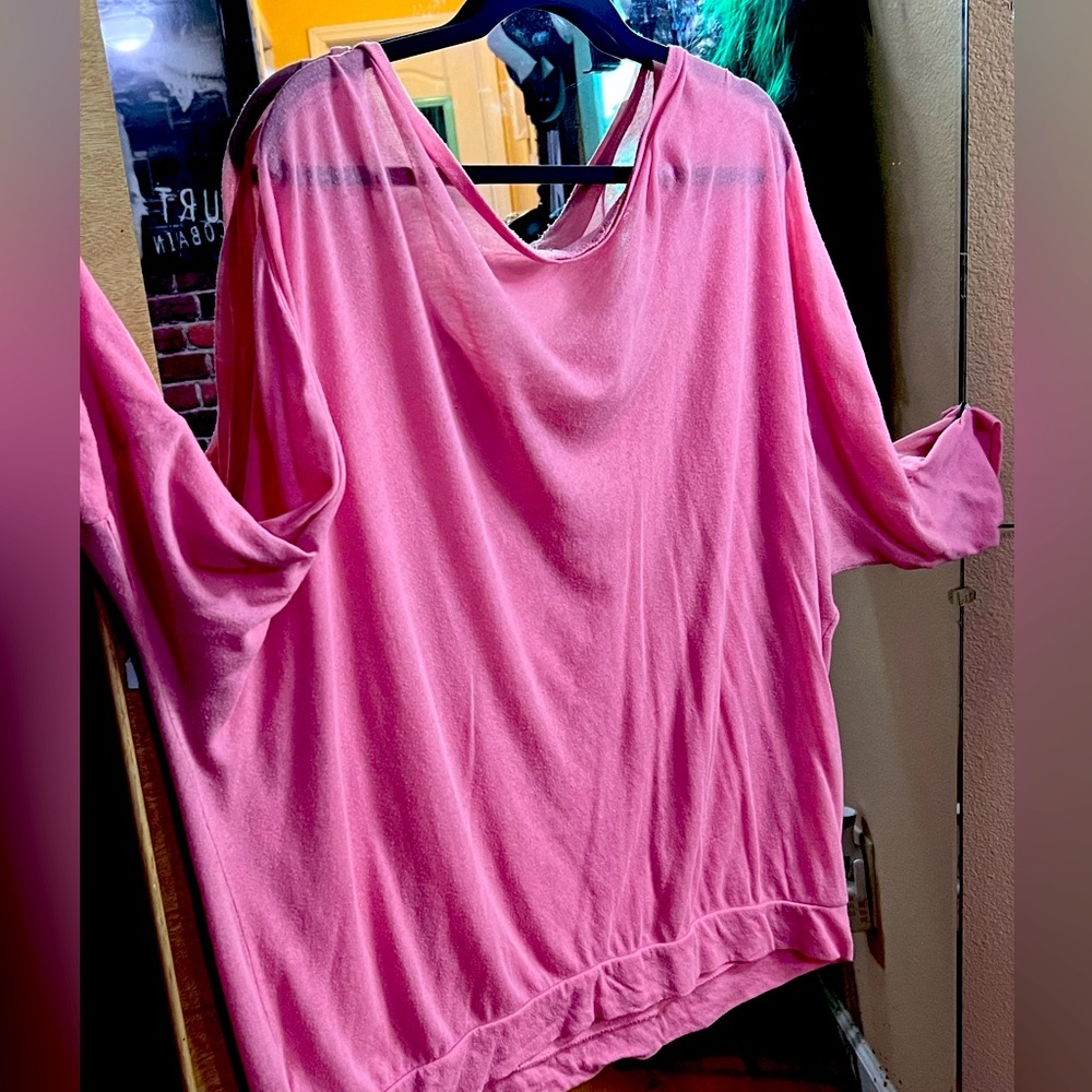 Sheer pink boat neck top
